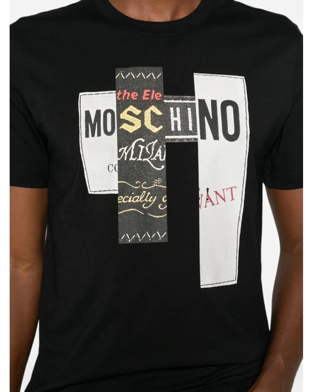 Moschino Black Logo-Print Short-Sleeve T-Shirt for men
