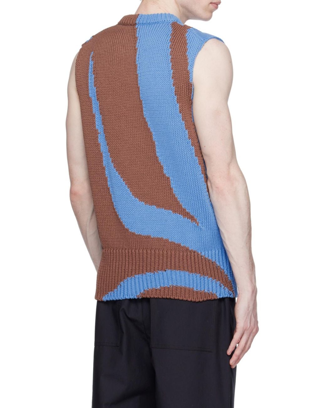 Jil Sander Blue Colorblock Vest for men