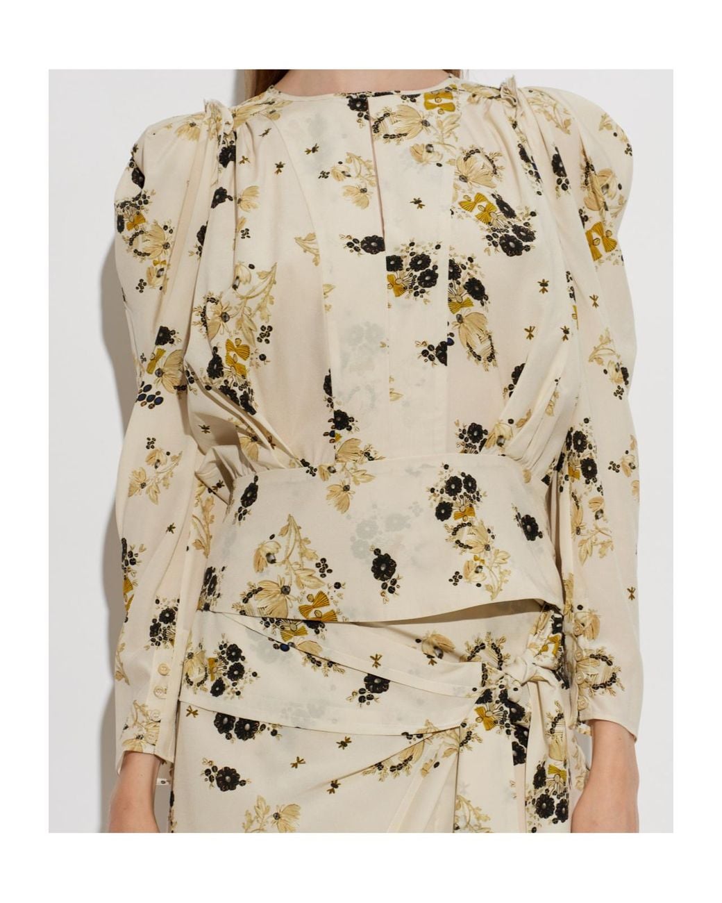 Isabel Marant Multicolor Zarga Floral-Print Puffed-Sleeve Blouse