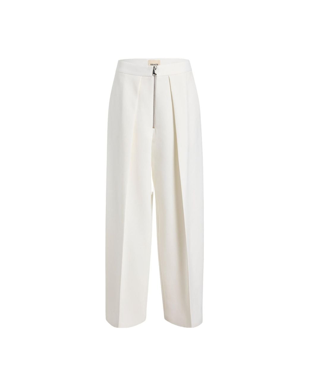 Khaite White Marine Low-Rise Wide-Leg Pants