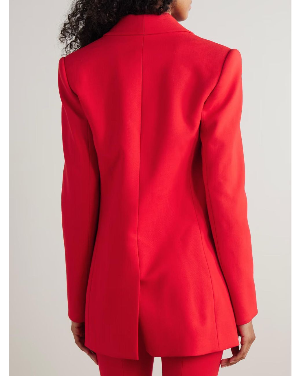 Carolina Herrera Red Wool Blend Suit Jacket