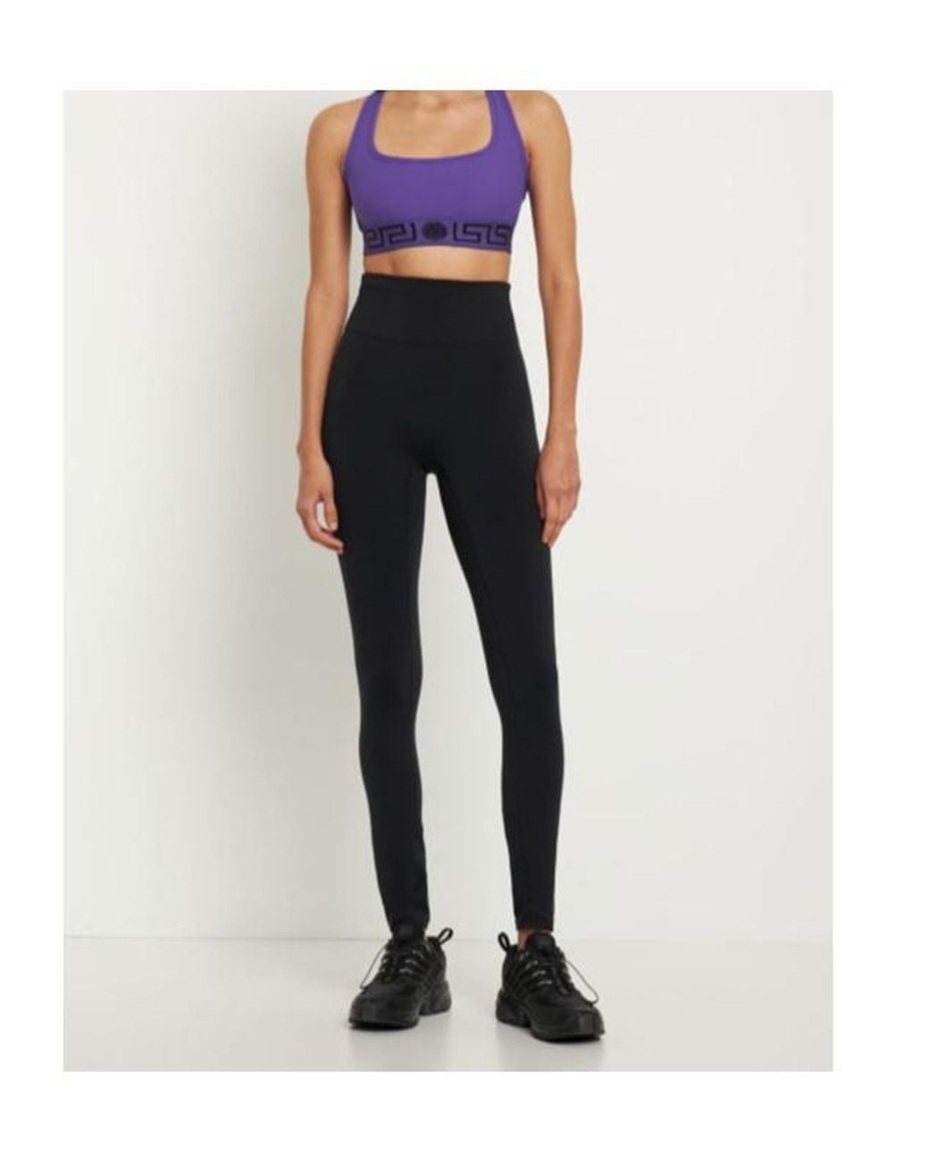 Versace Purple Stretch Tech Greca Sport Bra