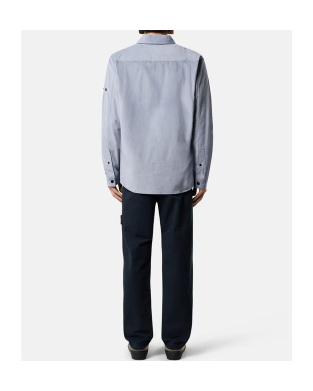 Stone Island Blue Logo Patch Trousers for men