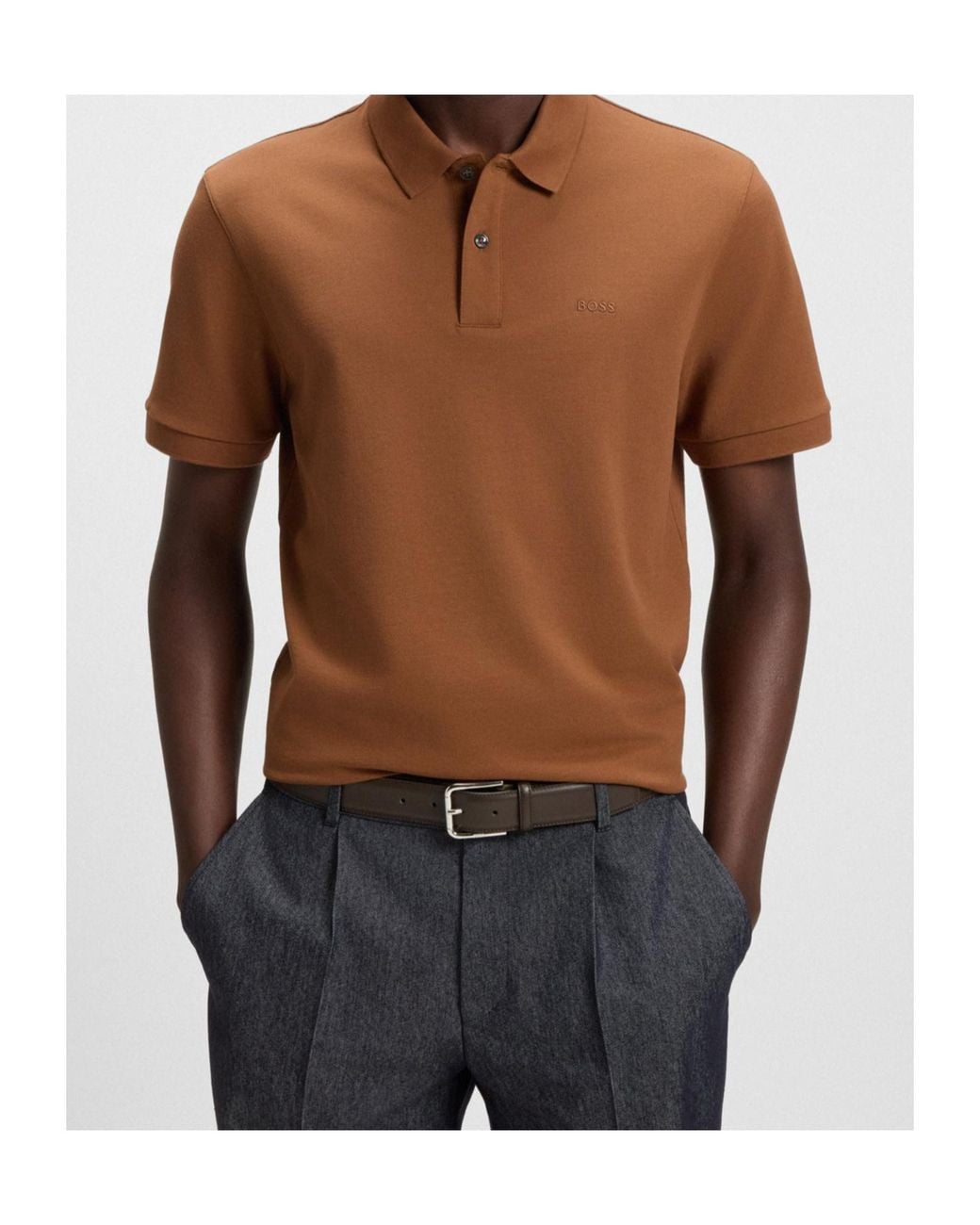 Boss White Pin Buckle Belt for men