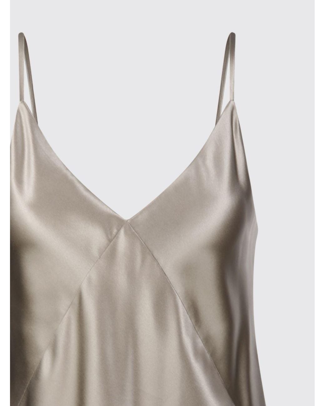 Max Mara Brown V-Neck Satin Top