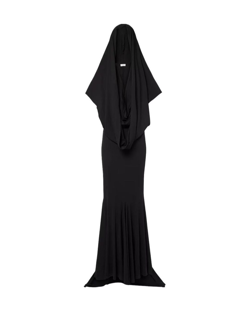 Magda Butrym Black Hooded Silk-Blend Jersey Maxi Dress