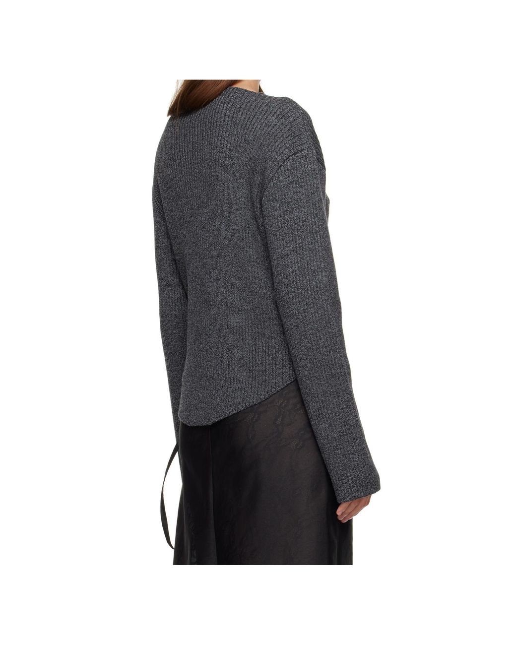 Courreges Gray Ribbed-Knit Sweater for men