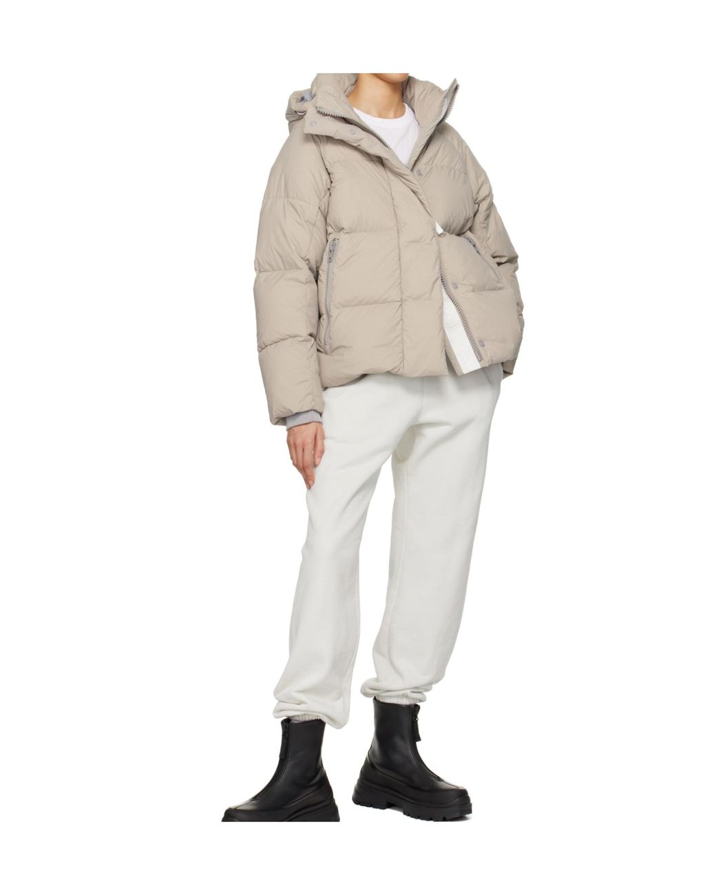 Canada Goose Brown Hooded Quilted Down Jacket