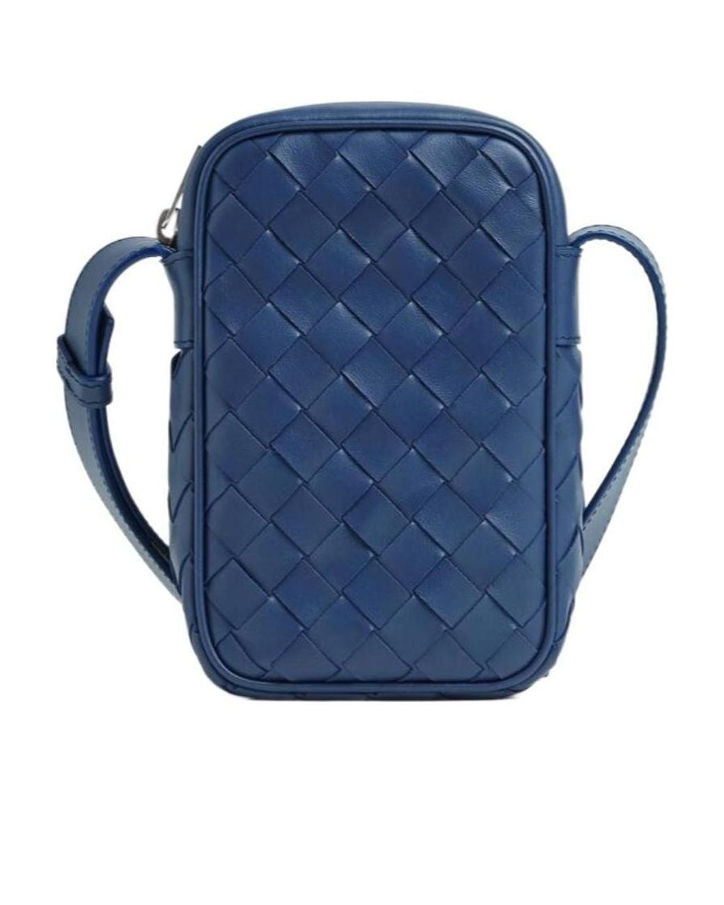 Bottega Veneta Blue Intrecciato Zipped Phone Pouch for men