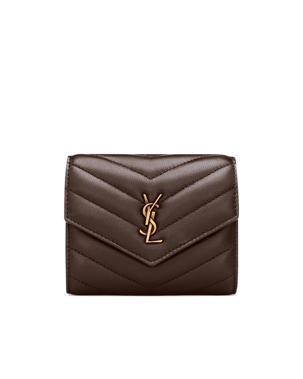 Saint Laurent Brown Cassandre Multi-Fold Wallet