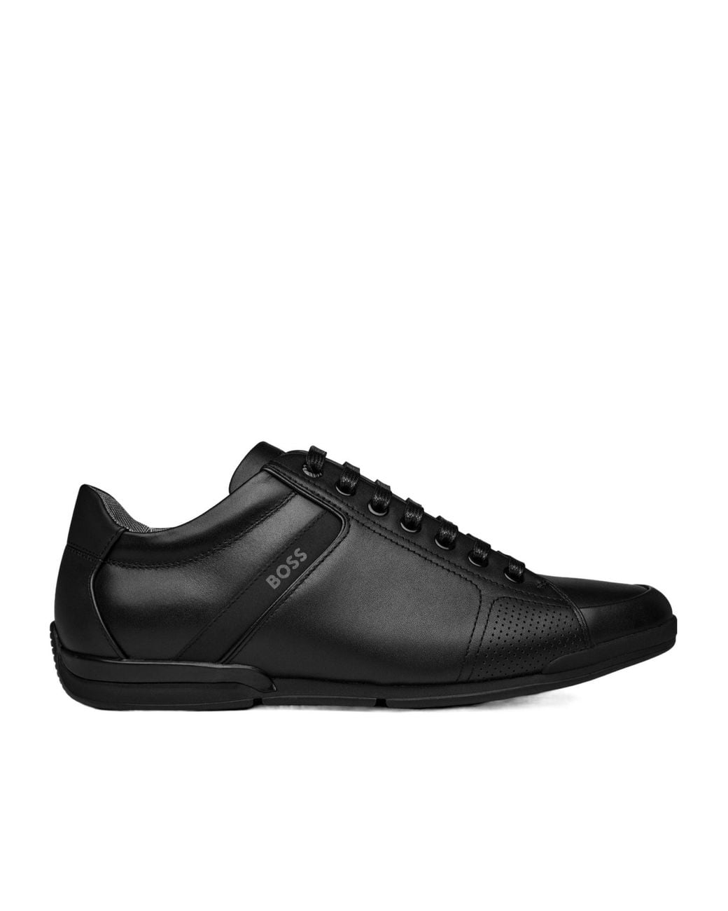 Boss Black Saturn Smooth Low Top Premium Leather Trainers for men