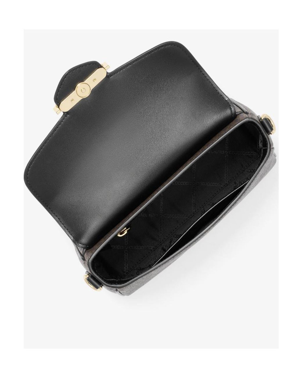 Michael Kors Black Fleur Monogrammed Shoulder Bag