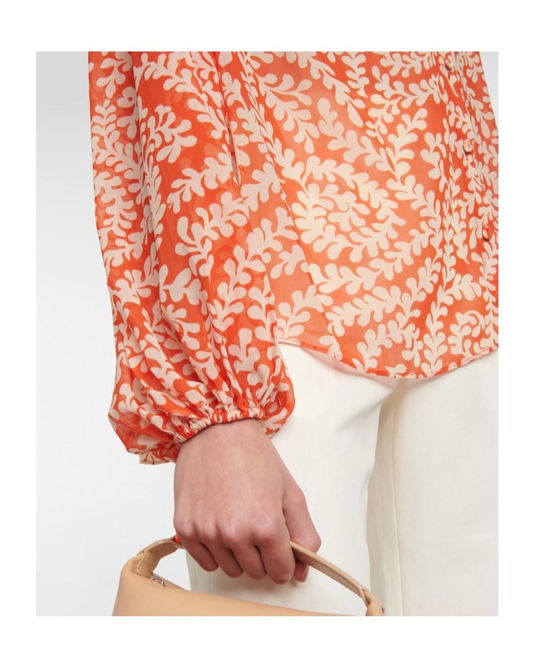 Diane von Furstenberg Orange Bristol Printed Top