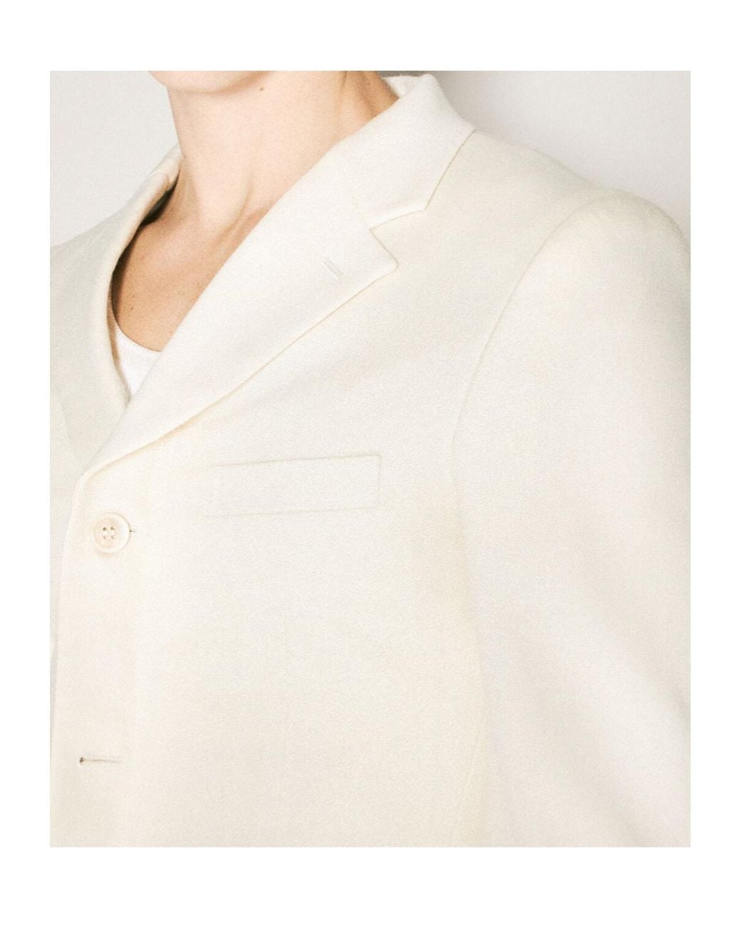 Comme des Garçons White Comme Des Garçons Homme Plus Single Breasted Tailored Blazer for men