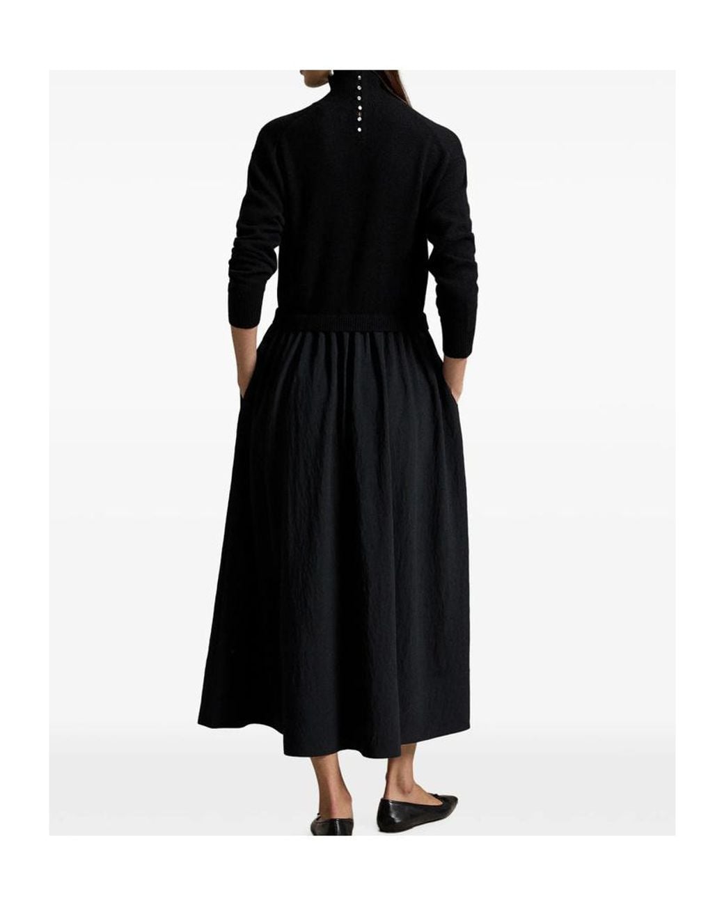 Ralph Lauren Black Polo Knitted High Neck Dress