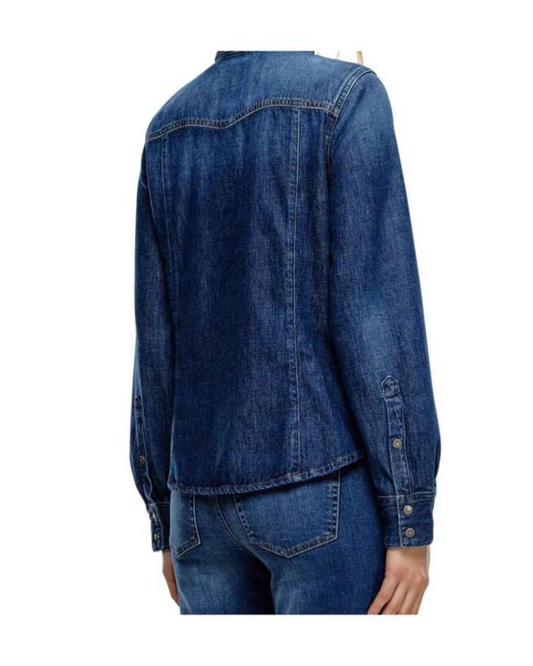 DIESEL Blue De-Waves Western Denim Shirt