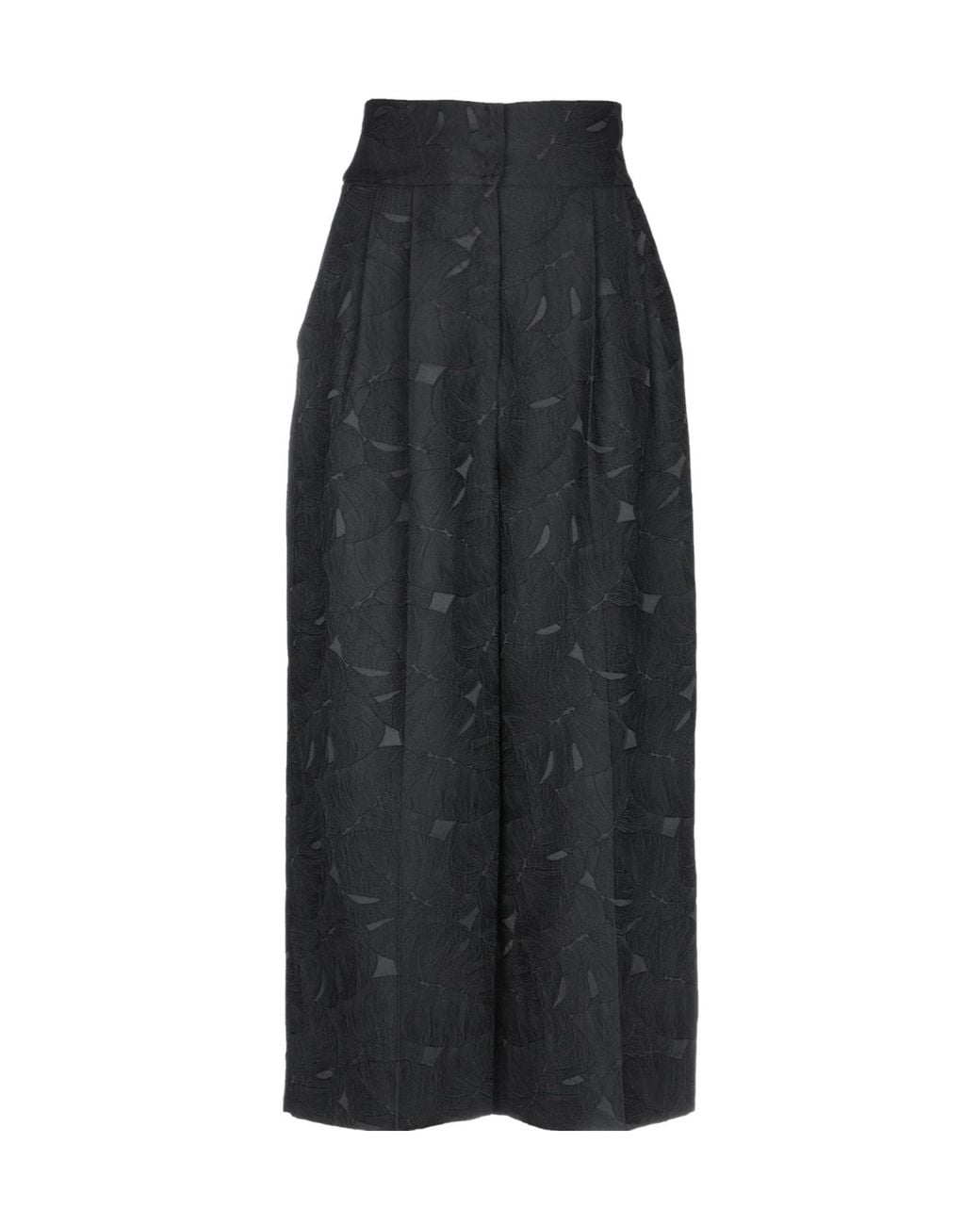 Dolce & Gabbana Black Printed Wide-Leg Trousers