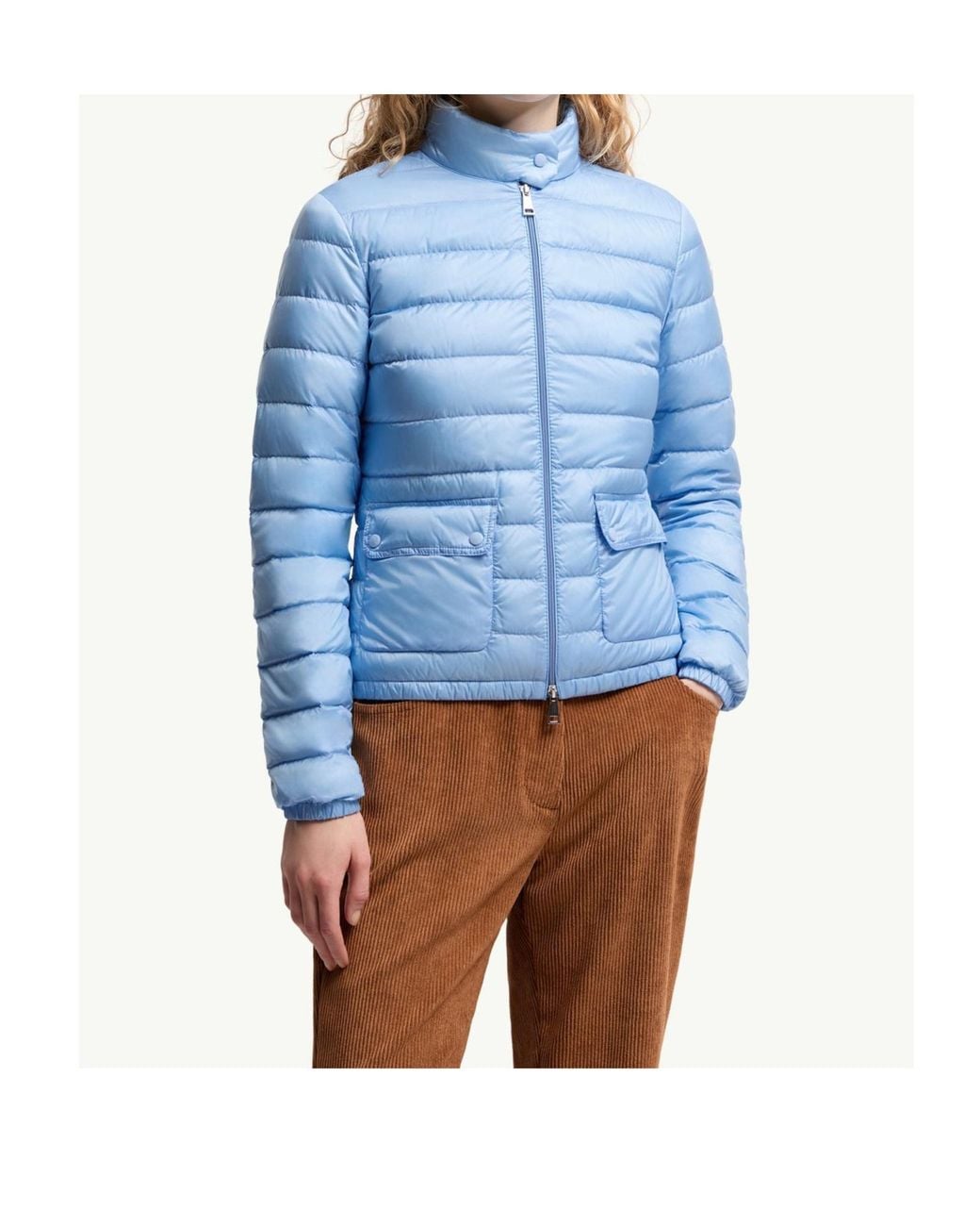 Moncler Blue Lans Short Down Jacket
