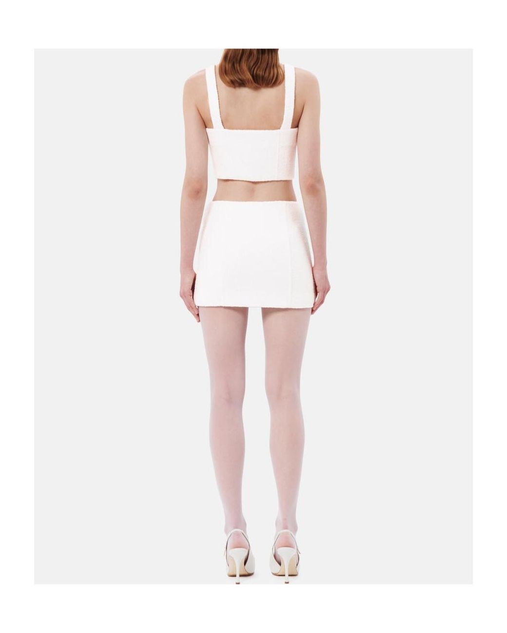 Alessandra Rich White Low-Rise Miniskirt