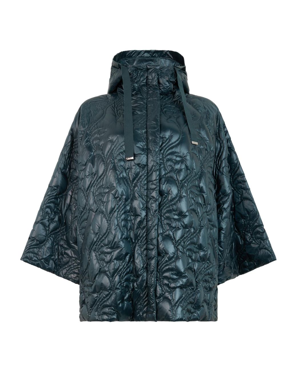 Herno Blue Drawstring High Neck Coat