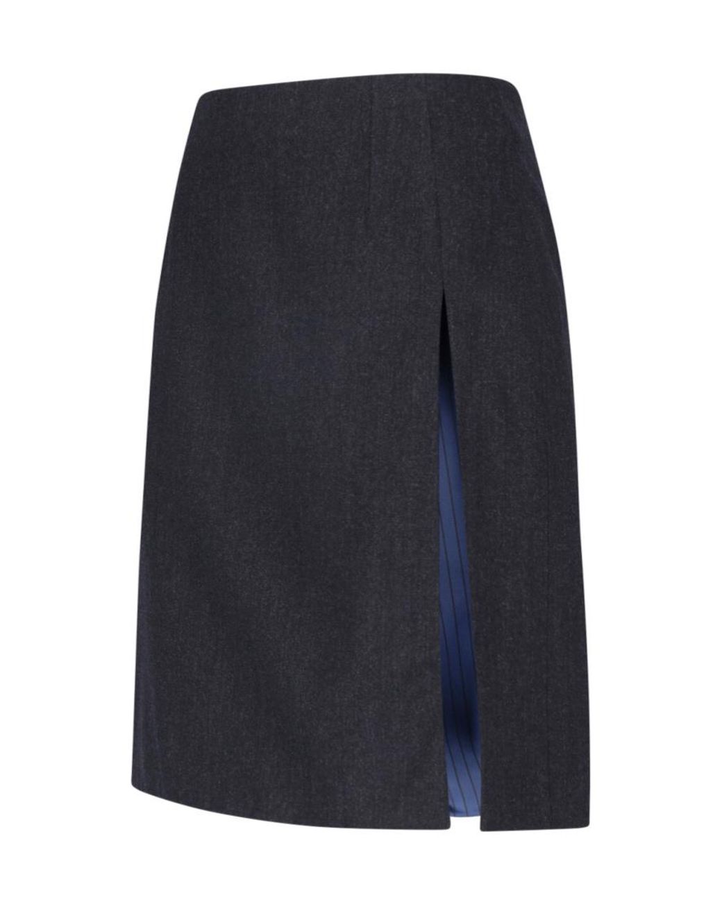Gucci Black Stretch Wool Mini Skirt With Split