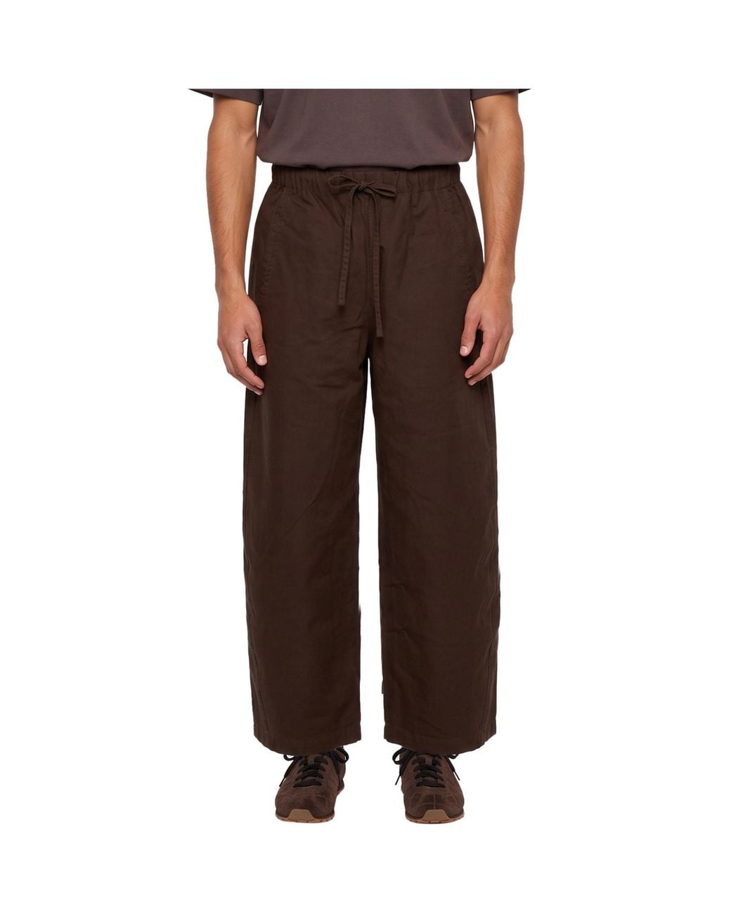 Entire studios Brown Drawstring Lantern-Style Casual Trousers for men