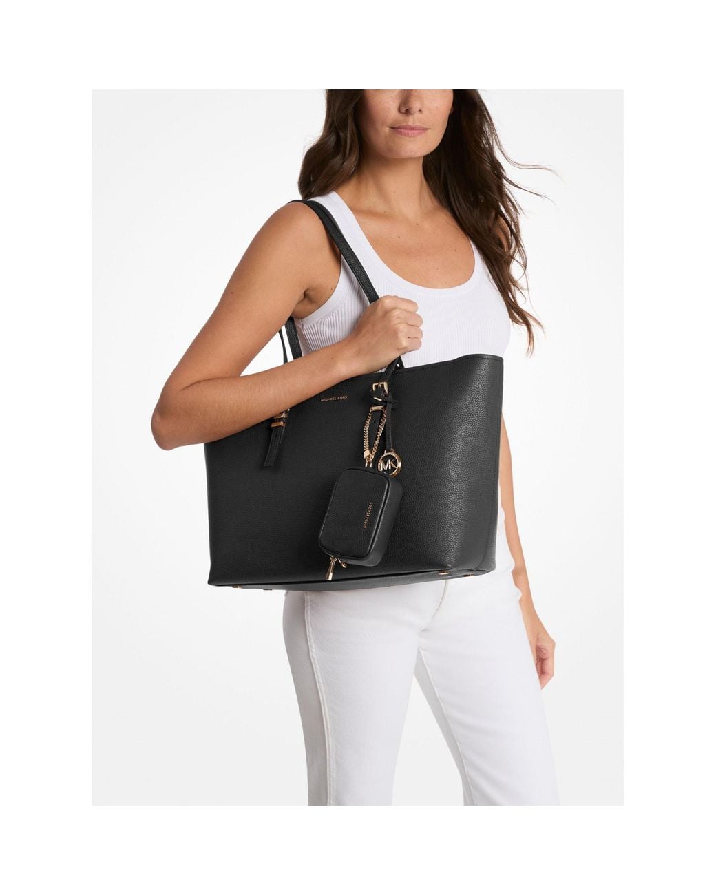 MICHAEL Michael Kors Black Pebbled Leather Tote Bag