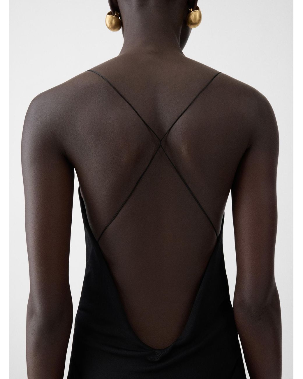 Jacquemus Black The Abiha Gathered Waist Dress