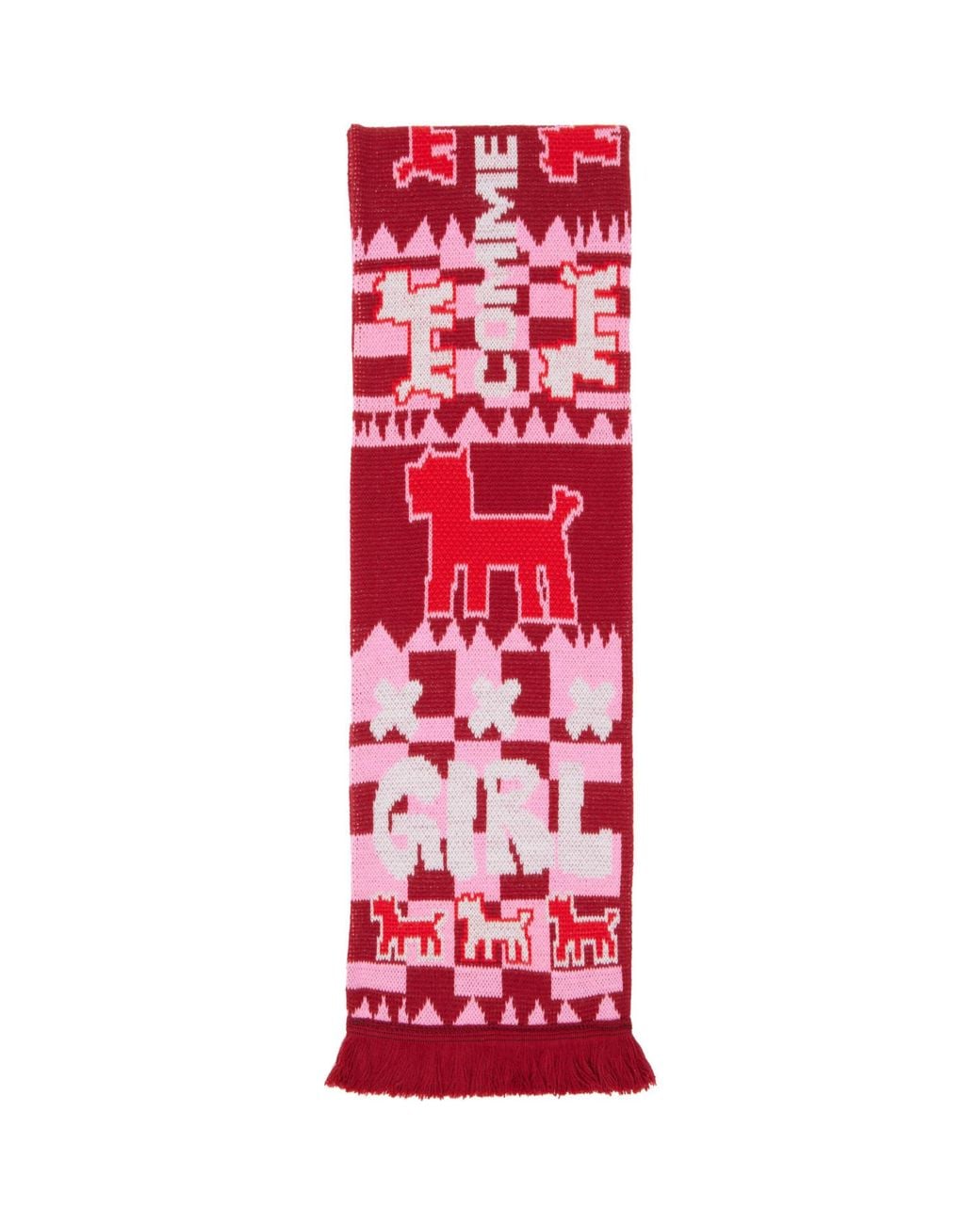 Comme des Garçons Red Color-Block Scarf