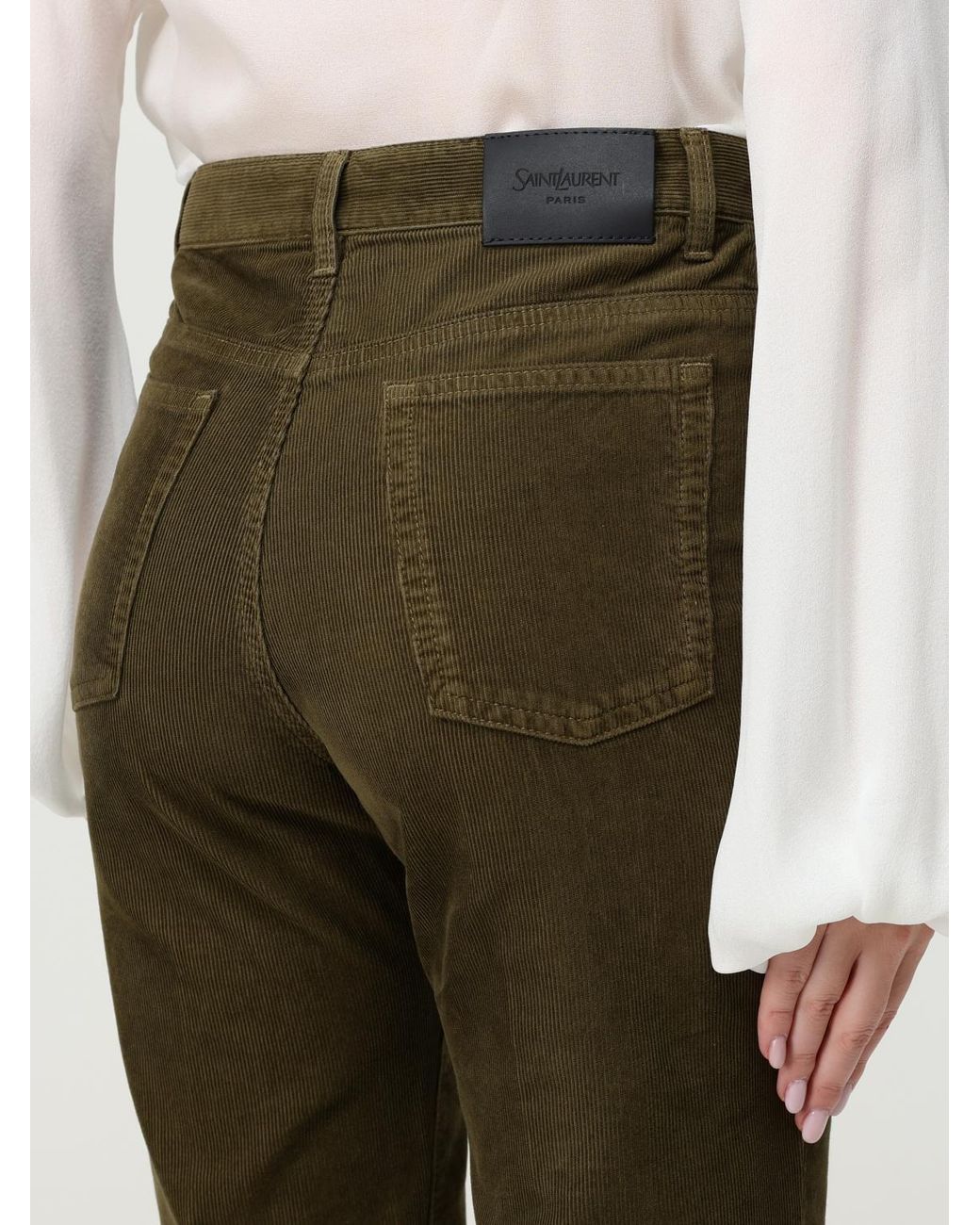 Saint Laurent Green Clyde High Waist Pants