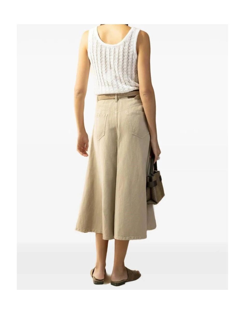 Brunello Cucinelli White Embellished Sleeveless Top