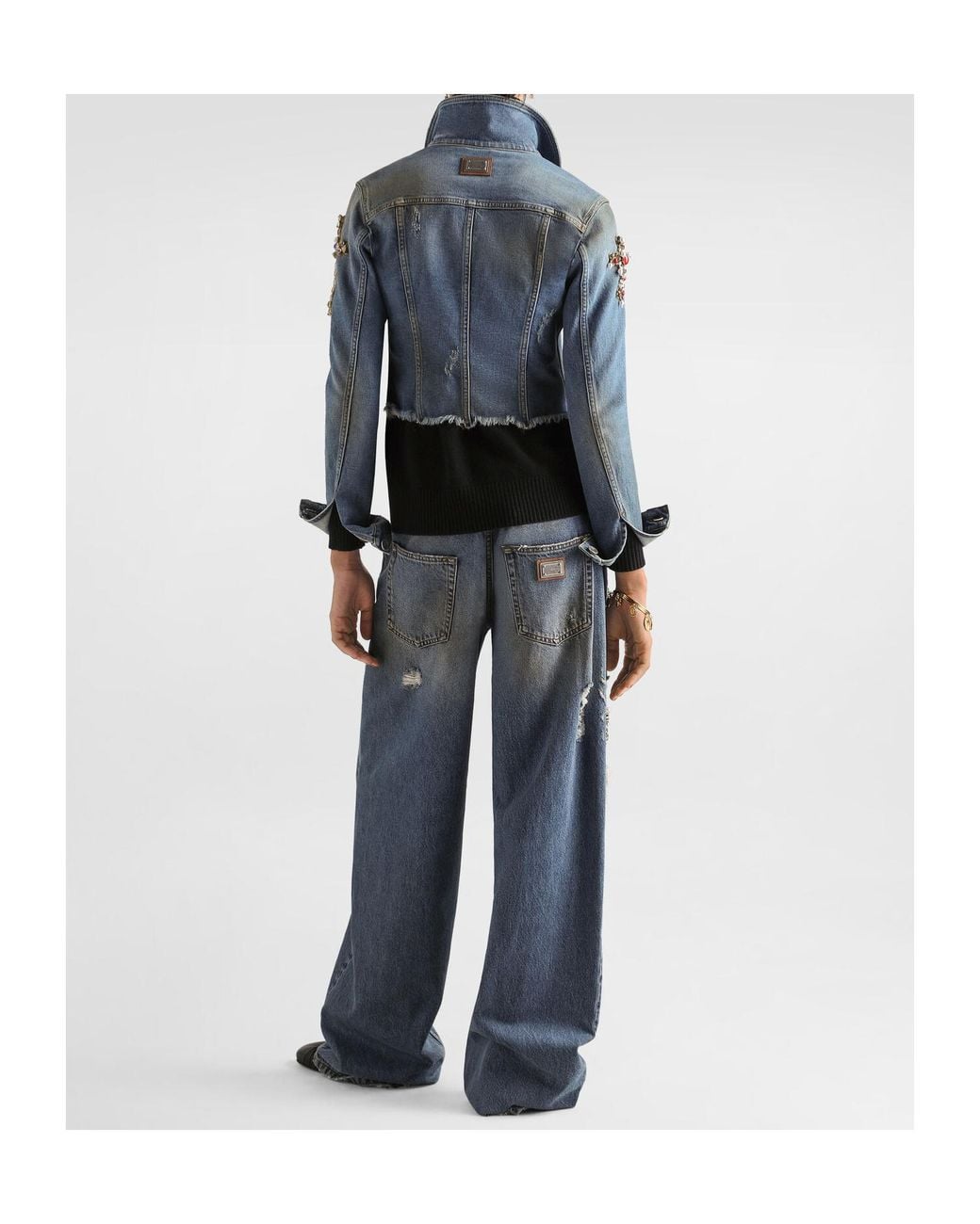 Dolce & Gabbana Blue Embellished Denim Jacket
