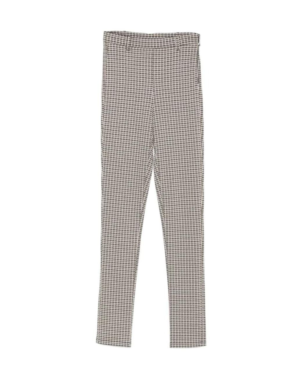 Patrizia Pepe Gray Slim-Fit Trousers With Houndstooth Pattern