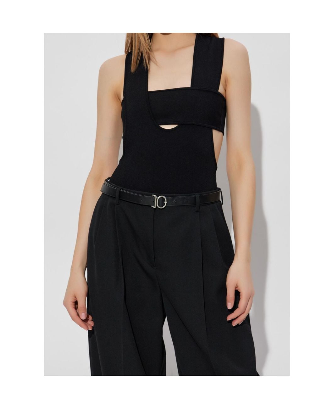 Courreges Black Bodysuit With Straps