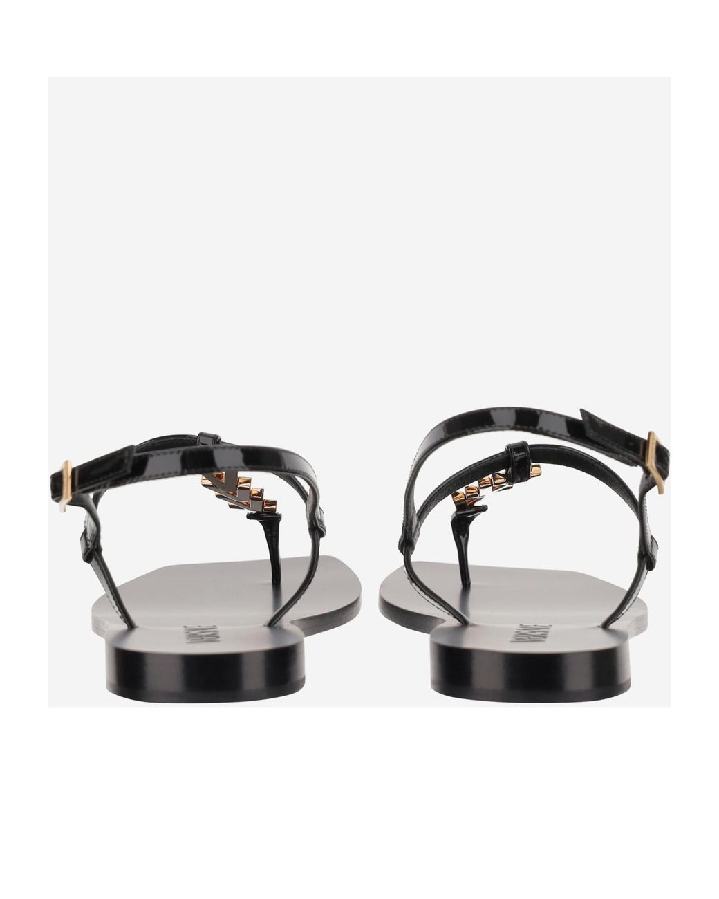 Versace White V-Chain Square-Toe Sandals