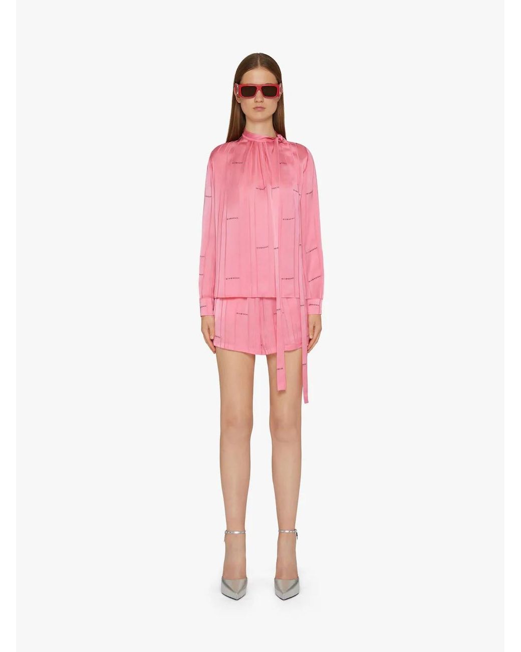 Givenchy Pink Logo Knot Shirt