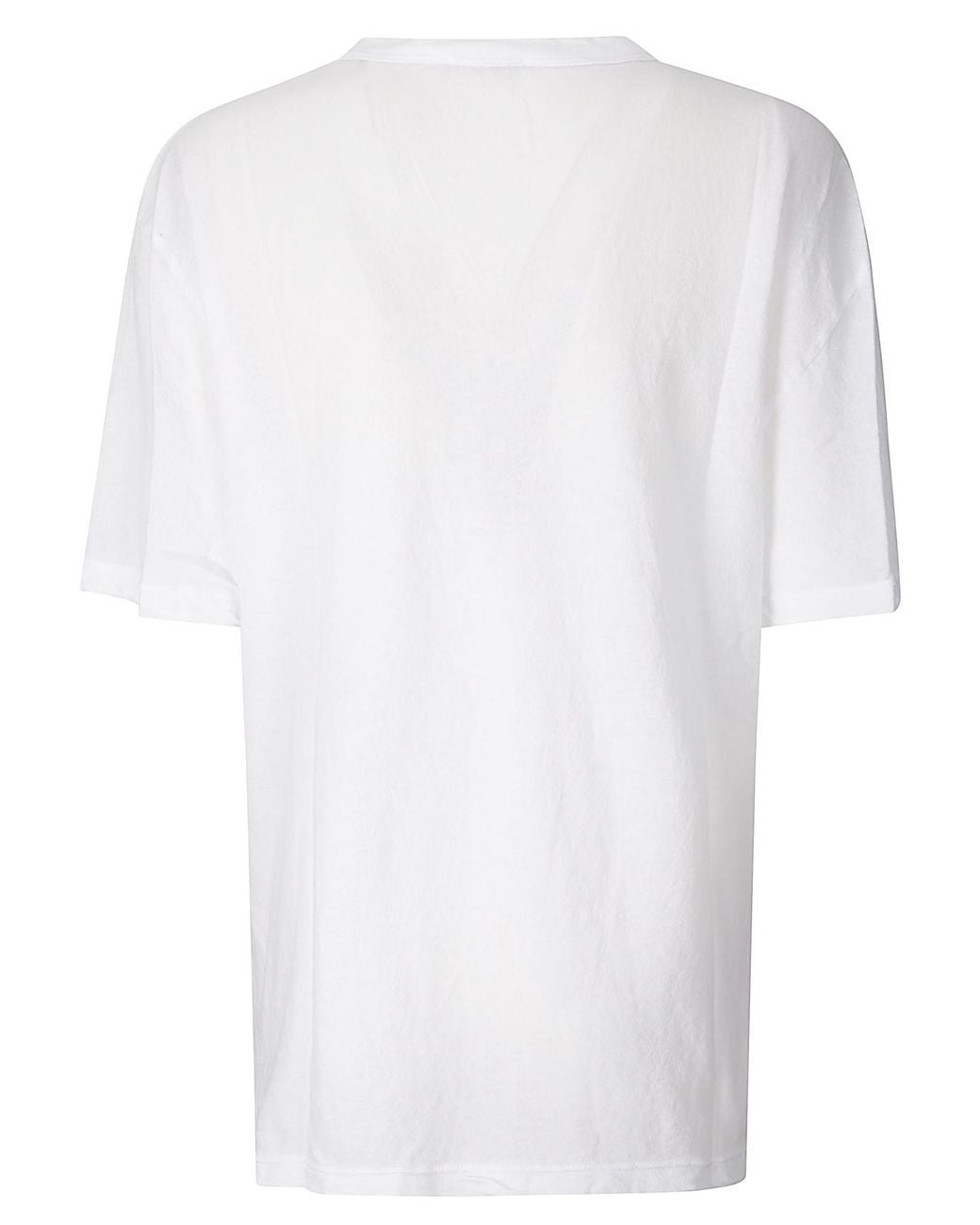 James Perse White Scallop-Edge Cotton T-Shirt