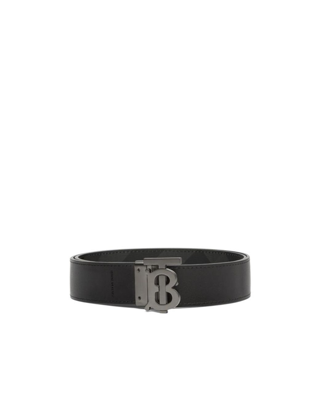 Burberry White Monogram Buckle Reversible Belt for men