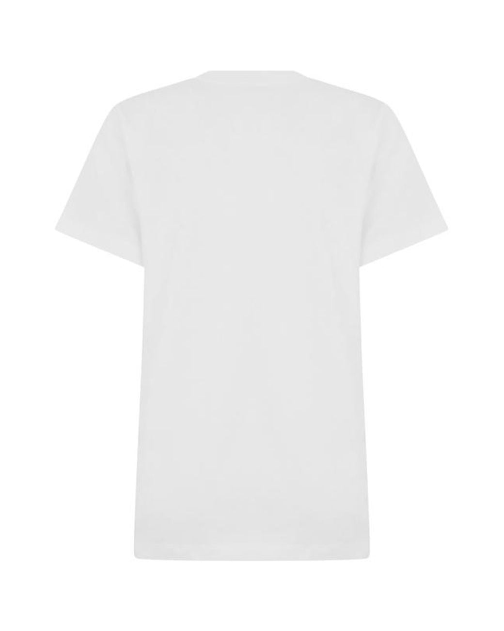 Moncler White Logo Embroidered Crewneck T-Shirt