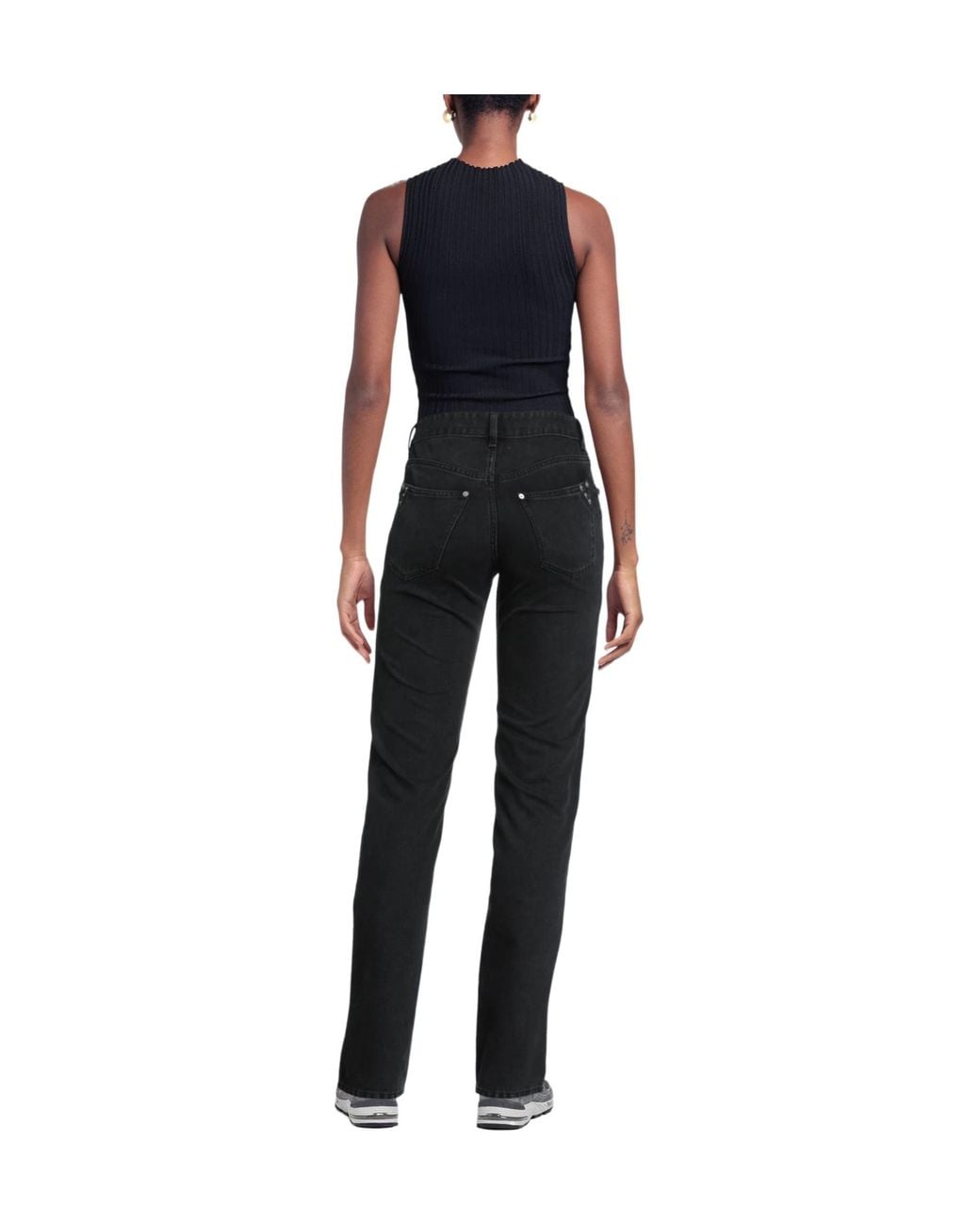 Isabel Marant Black High-Waisted Straight-Leg Jeans