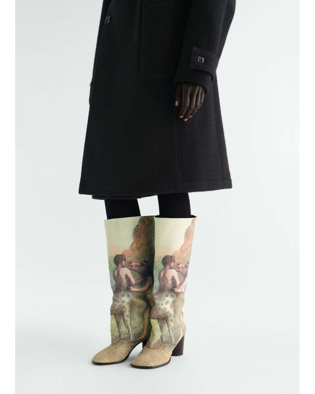 Lemaire Green En Arriere Crease Sleeve Boots