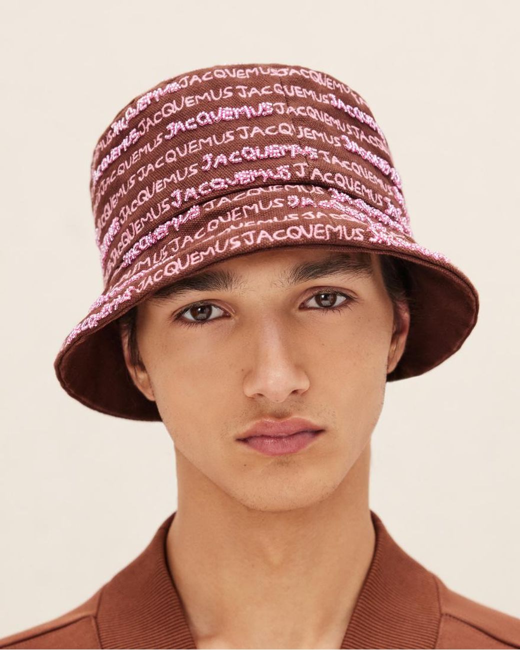 Jacquemus Red Cappelli Uomo Cotone Marrone/Rosa for men