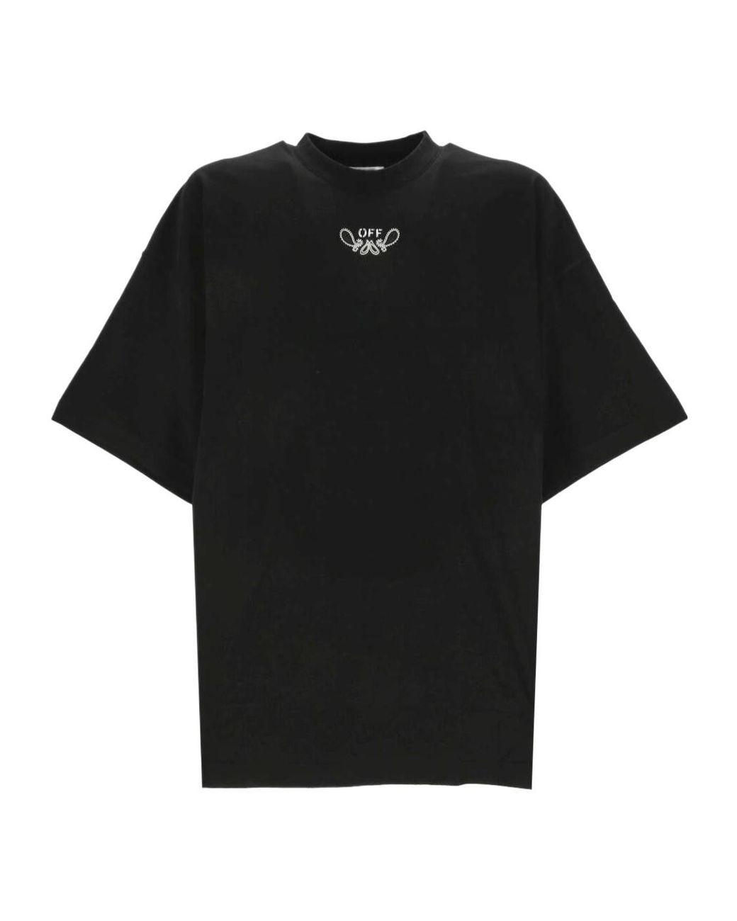 Off-White c/o Virgil Abloh Black Logo Printed Crewneck T-Shirt for men