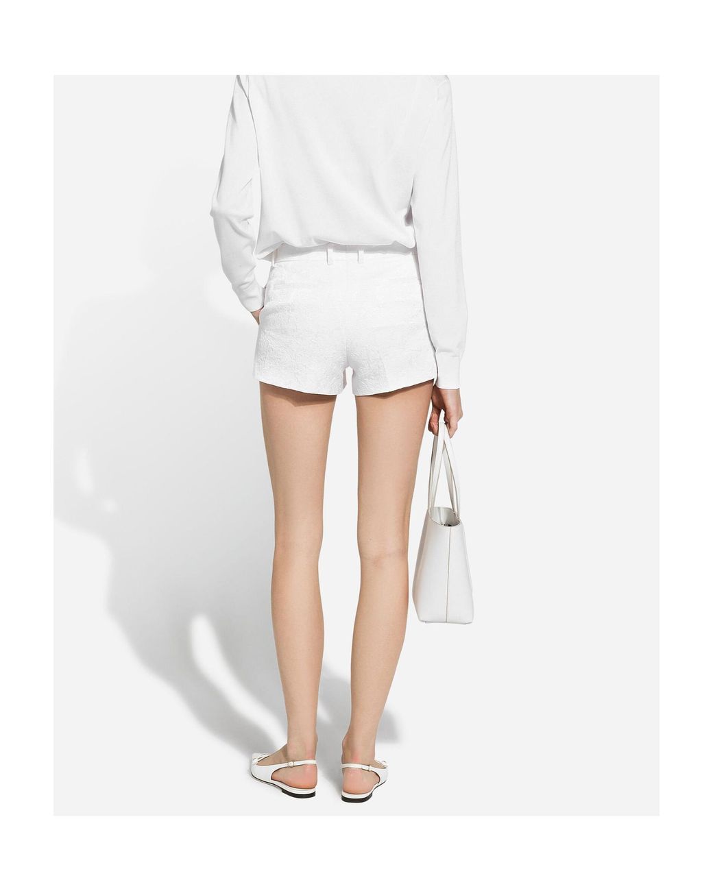 Dolce & Gabbana White Brocade Shorts