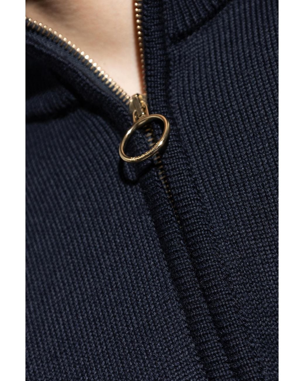 Paul & Shark Blue Half-Zip Striped Wool Sweater for men