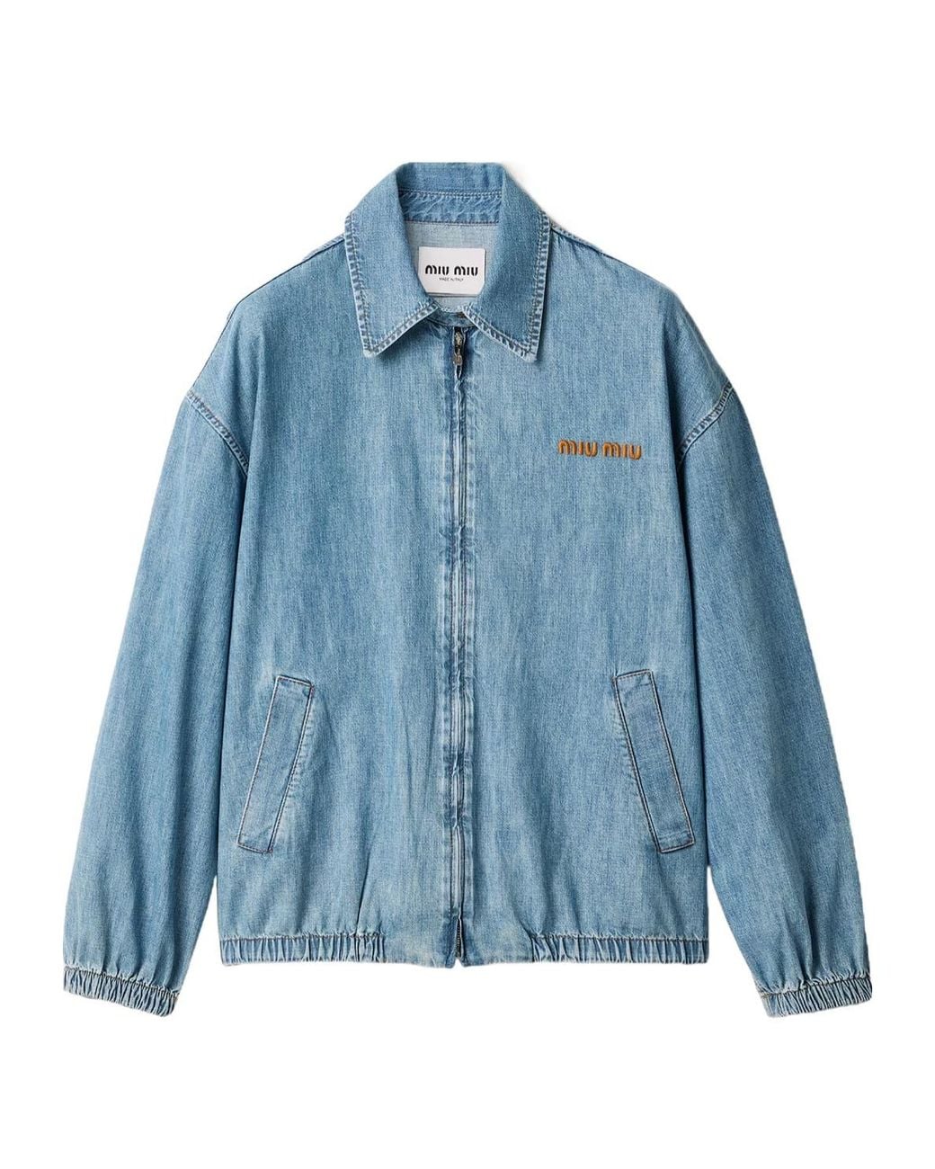 Miu Miu Blue Chambray Blouson Jacket