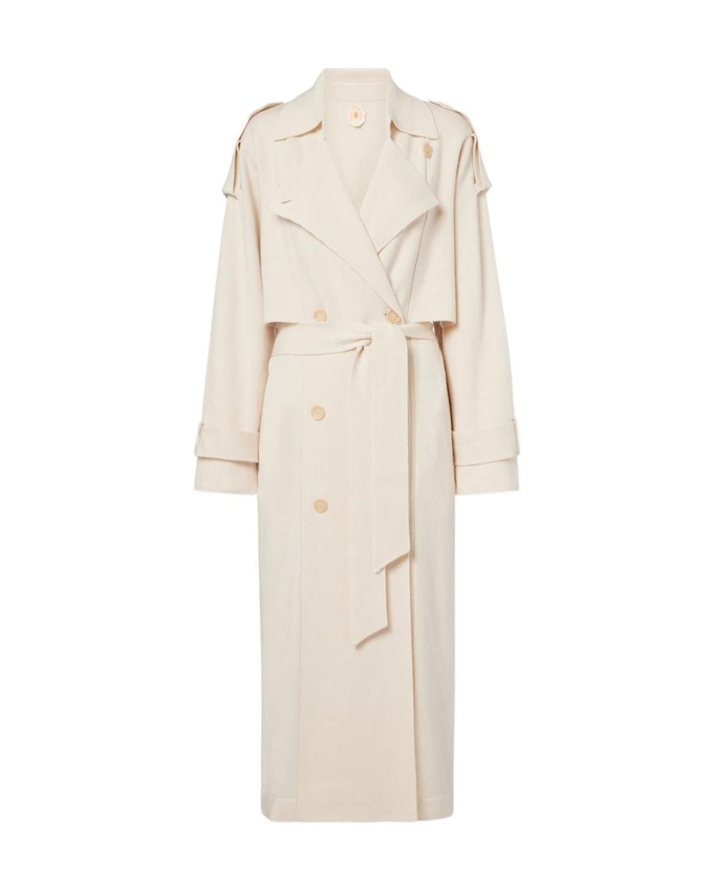 Jardin Des Orangers Natural Wool And Cashmere Trench Coat