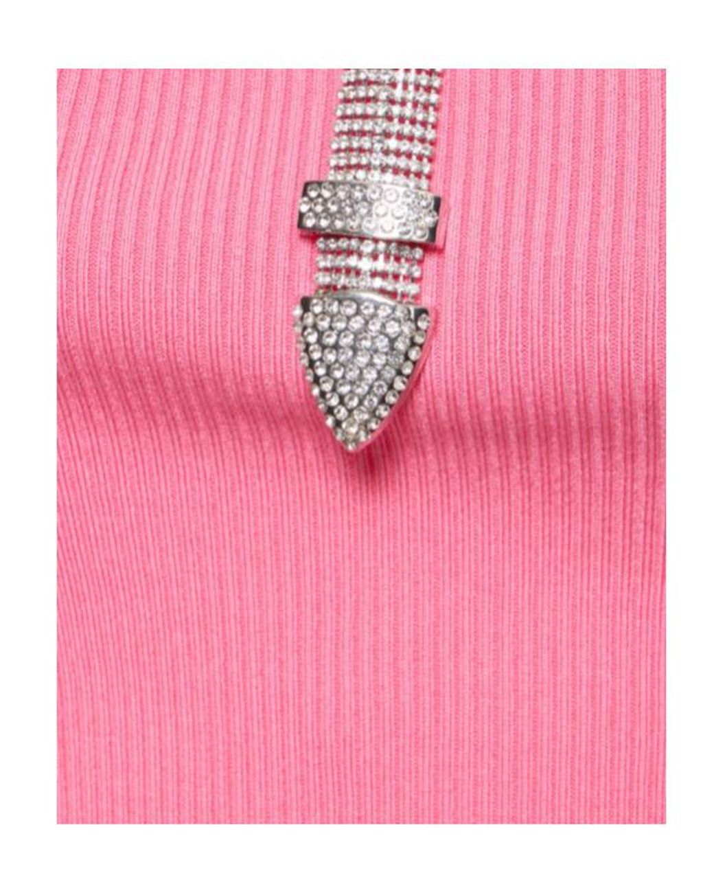 GIUSEPPE DI MORABITO Pink Elasticity Mini Knitted Dress