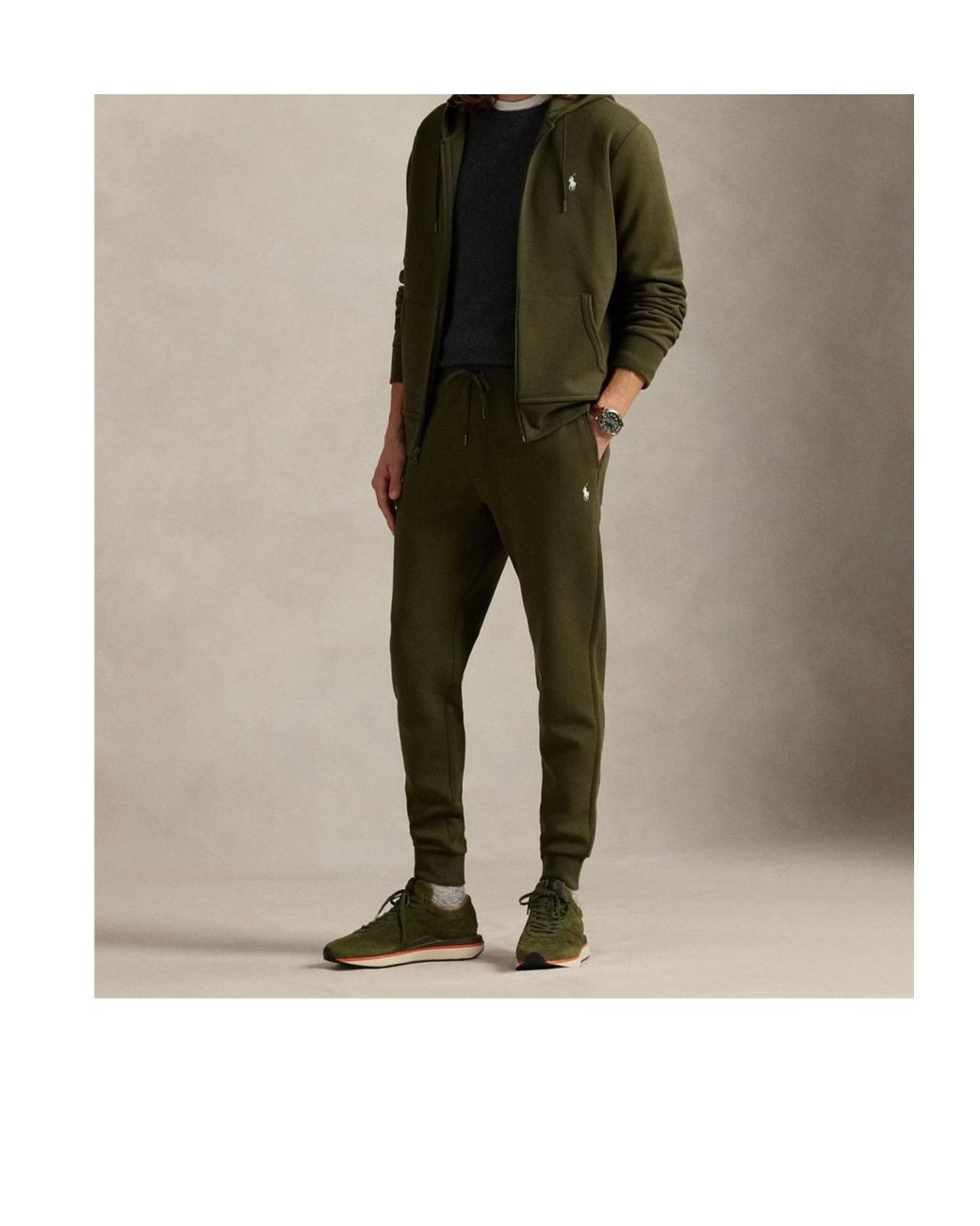 Polo Ralph Lauren Green Cuffed Logo Jogging Bottoms for men