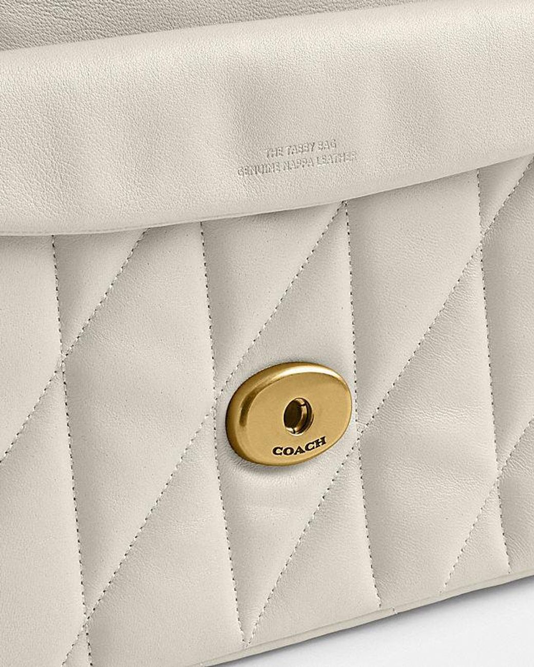 COACH Natural Tabby 26 Logo Plaque Quilted Crossbody Bag